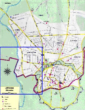 mapa de Nicosia em ingles