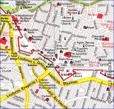 mapa de Nicosia