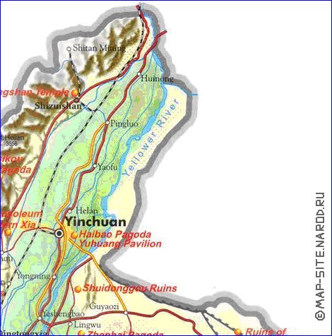 mapa de Ningxia
