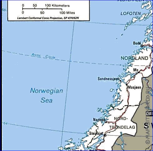 Administratives carte de Norvege