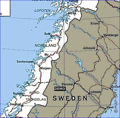 Administratives carte de Norvege