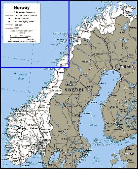 Administratives carte de Norvege