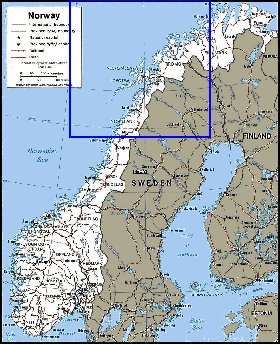 Administratives carte de Norvege