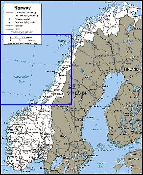 Administratives carte de Norvege