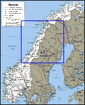 Administrativa mapa de Noruega