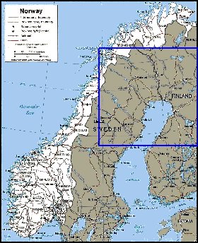 Administratives carte de Norvege