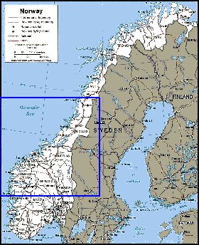 Administrativa mapa de Noruega