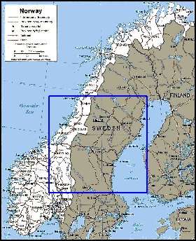 Administrativa mapa de Noruega