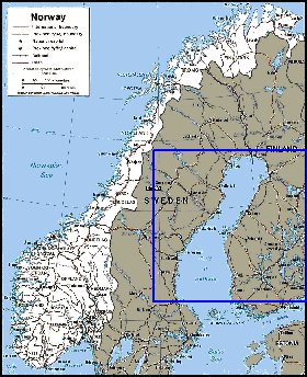 Administrativa mapa de Noruega