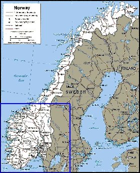 Administrativa mapa de Noruega