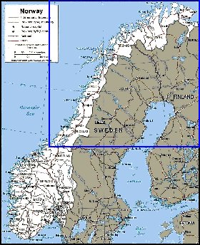 Administratives carte de Norvege