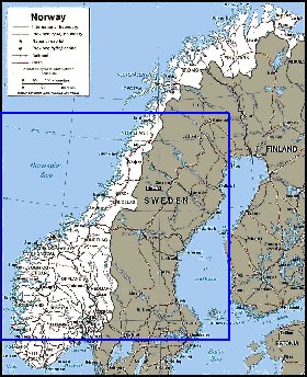 Administrativa mapa de Noruega