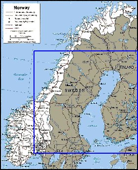 Administrativa mapa de Noruega