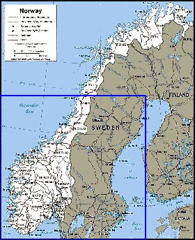 Administrativa mapa de Noruega