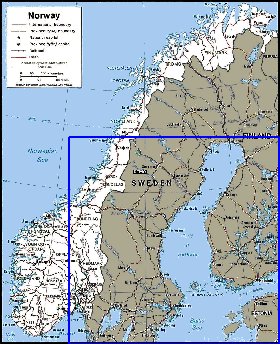 Administrativa mapa de Noruega