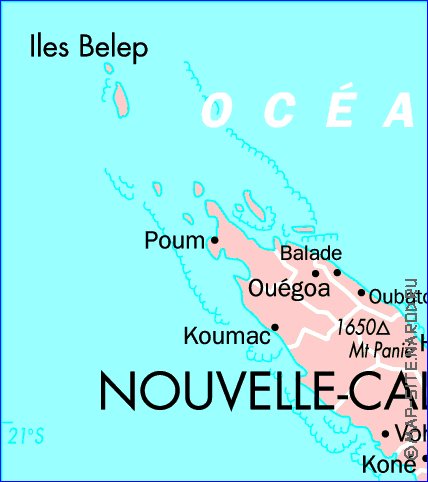 carte de Nouvelle-Caledonie