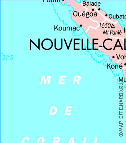 mapa de Nova Caledonia
