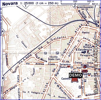 mapa de Novara