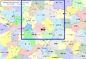 Administratives carte de Oblast de Novgorod