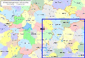 Administratives carte de Oblast de Novgorod