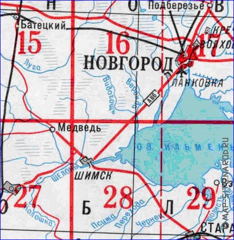 mapa de Oblast de Novgorod