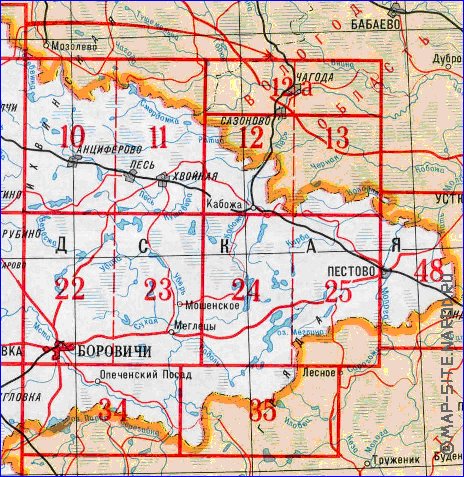 carte de Oblast de Novgorod