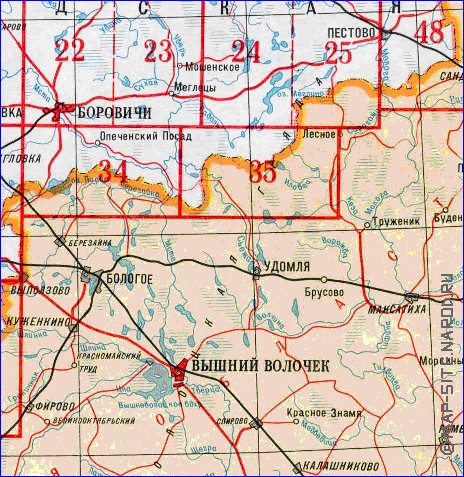 carte de Oblast de Novgorod