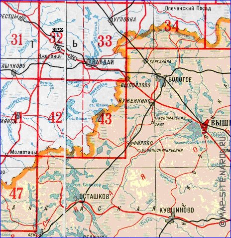 carte de Oblast de Novgorod