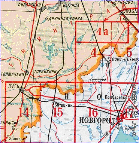 carte de Oblast de Novgorod