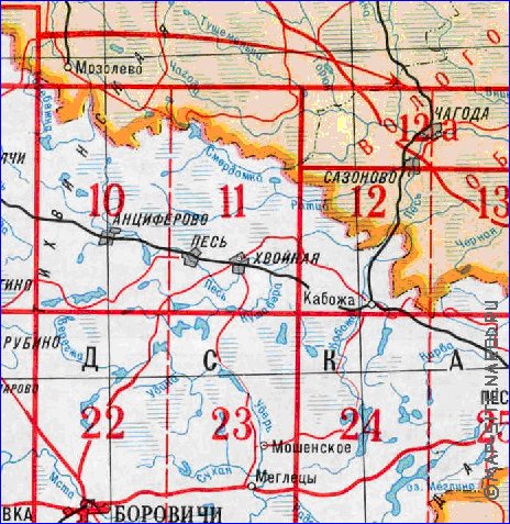 carte de Oblast de Novgorod