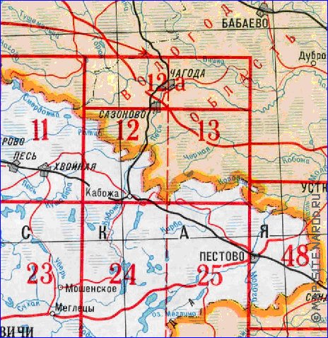 carte de Oblast de Novgorod