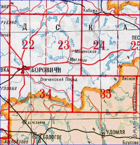 carte de Oblast de Novgorod