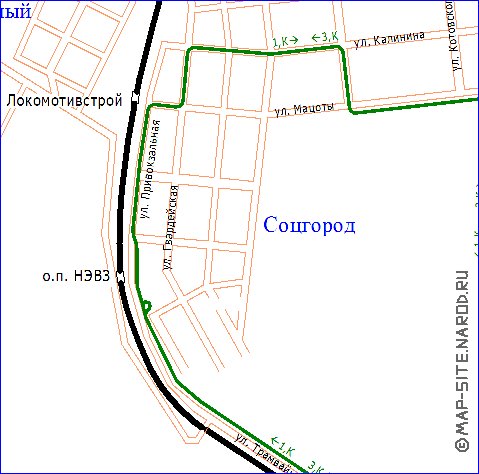 Transport carte de Novotcherkassk