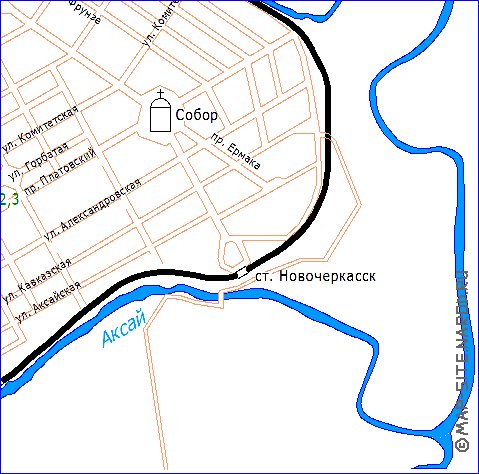 Новочеркасск карта города с улицами и номерами домов