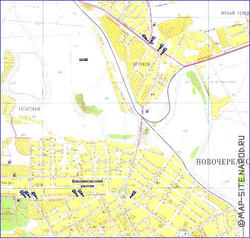 Карта новочеркасска с достопримечательностями