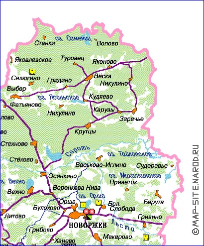 Карта новоржевского района псковской области подробная