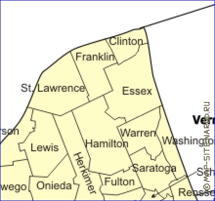 Administrativa mapa de  estado Nova Iorque