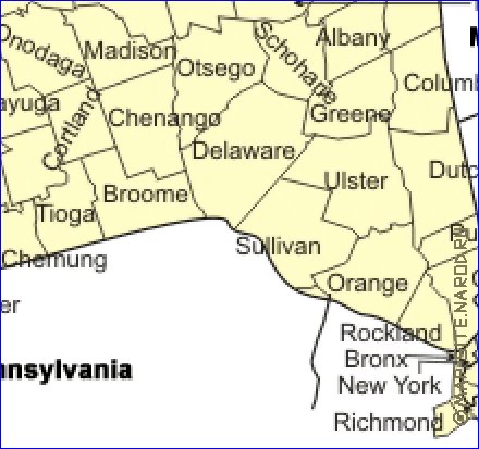 Administrativa mapa de  estado Nova Iorque