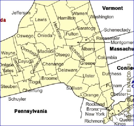 Administrativa mapa de  estado Nova Iorque